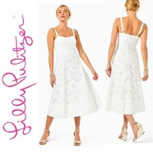 Lilly Pulitzer FAWN MIDI DRESS Cabana EYELET Size 4